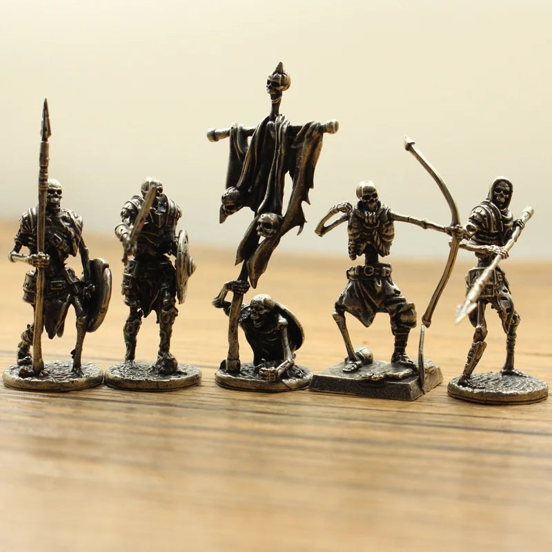 Copper Skeleton Legion Figurines Miniature Decoration Retro Metal Skull Soldier
