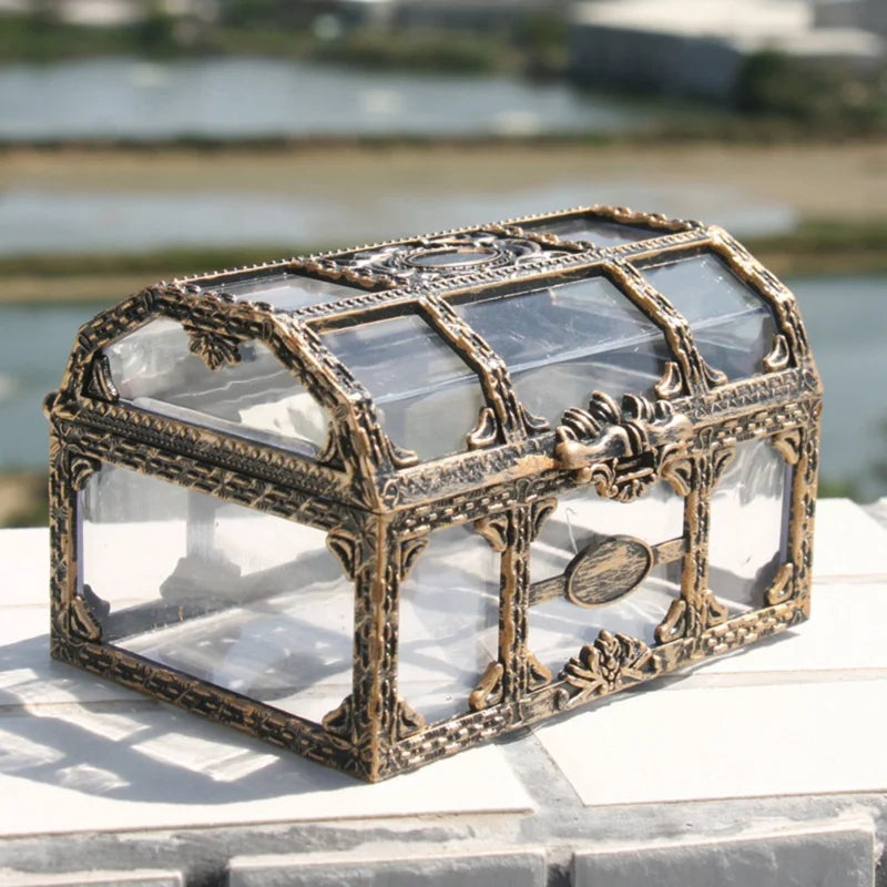 1Plastic Transparent Pirate Treasure Box Crystal Gem