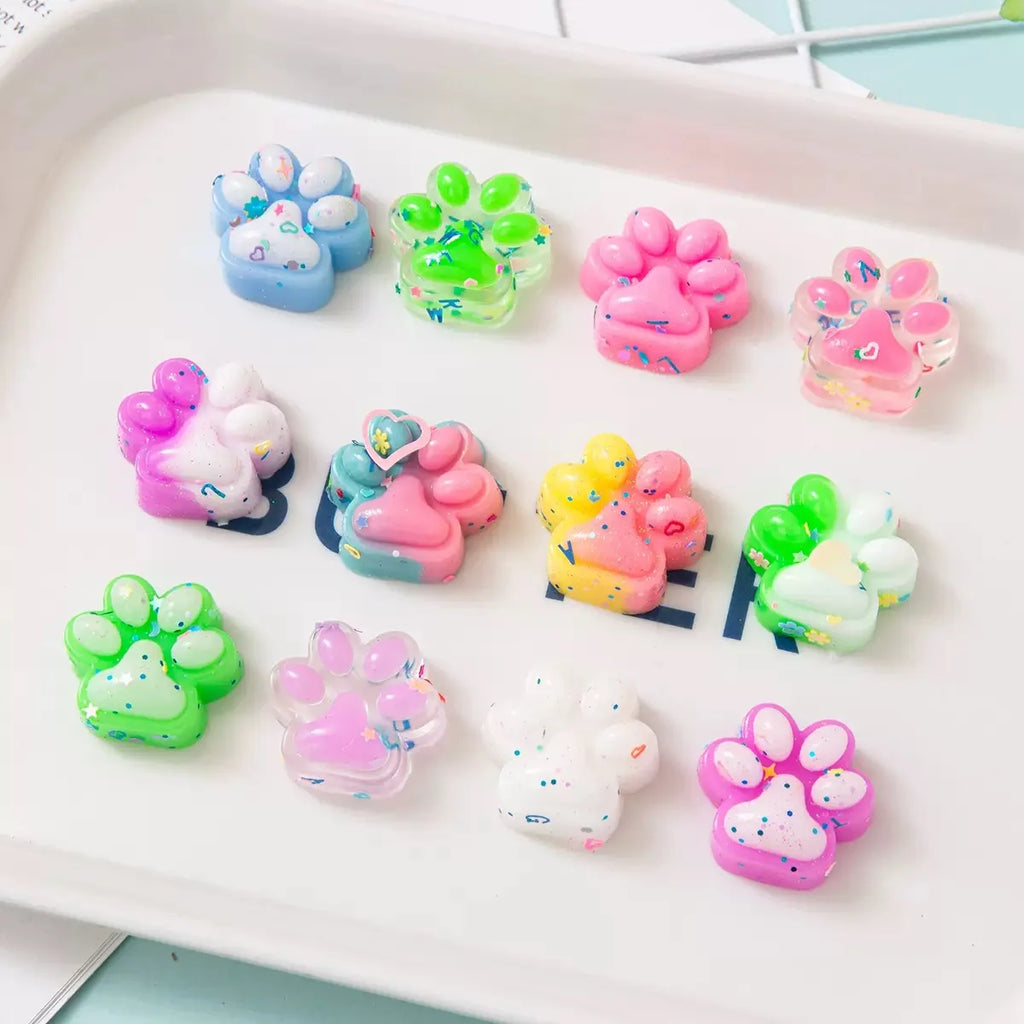10Pcs Mini Cute Cat Claw Plush Stress Relief Toys