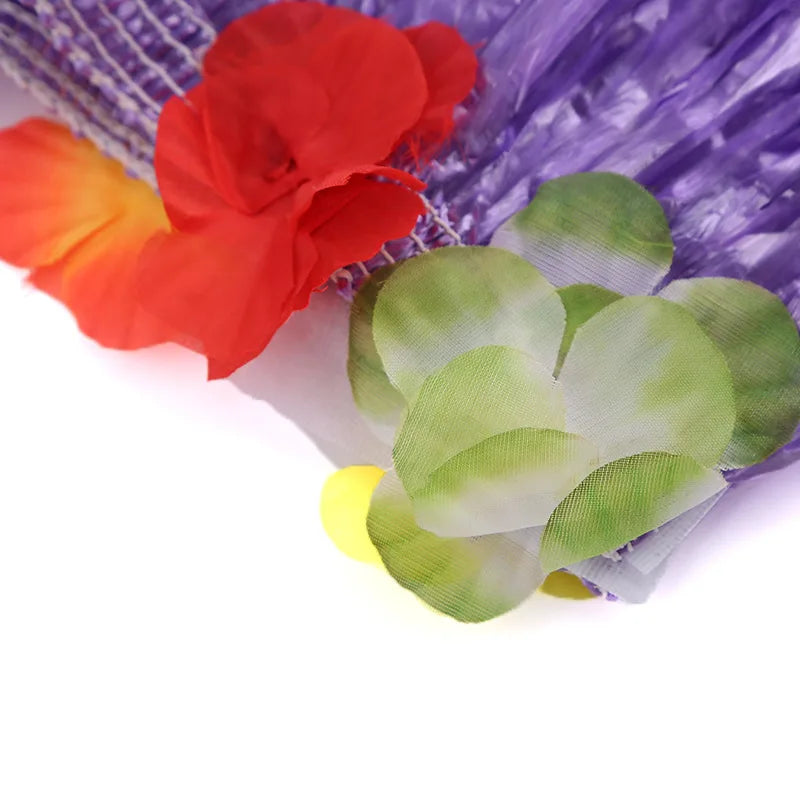 Plastic Fibers Girl Hawaiian Hula Skirt Hula Grass Costume Garland Flower