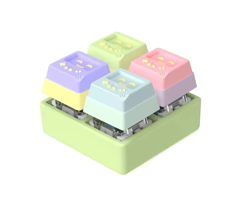 4-Key Finger Button Anti-Stress Toy Keychain
