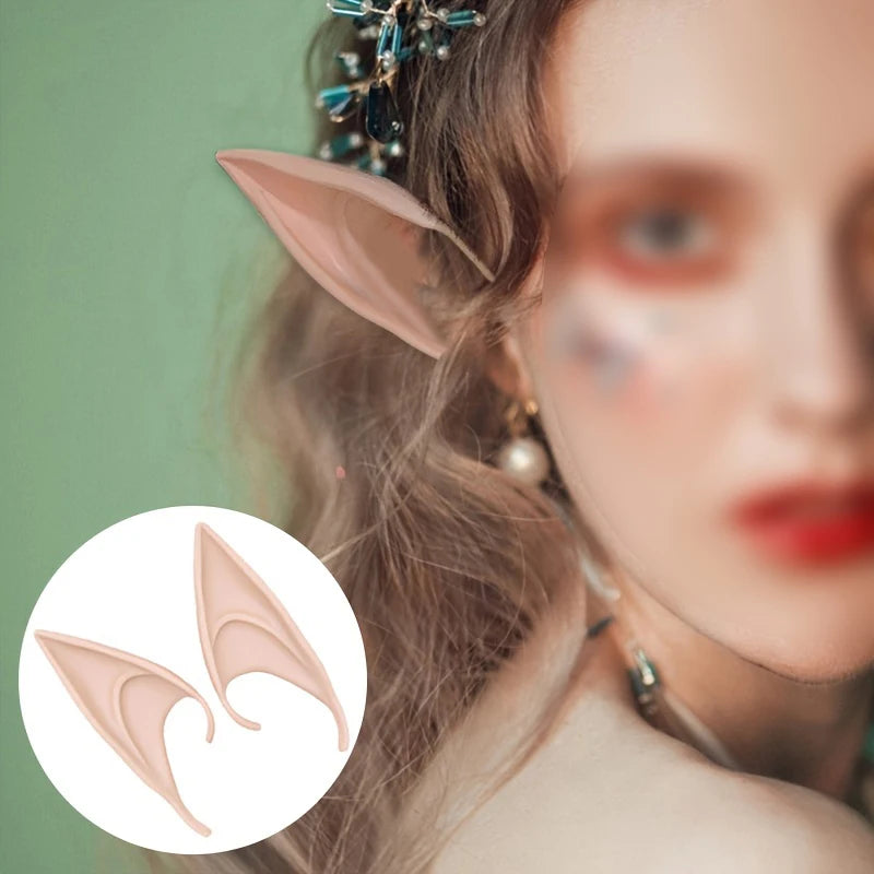 1pair Cosplay Fairy Elf Ears Soft Pointed Tips Anime Party Dress Up Costume
