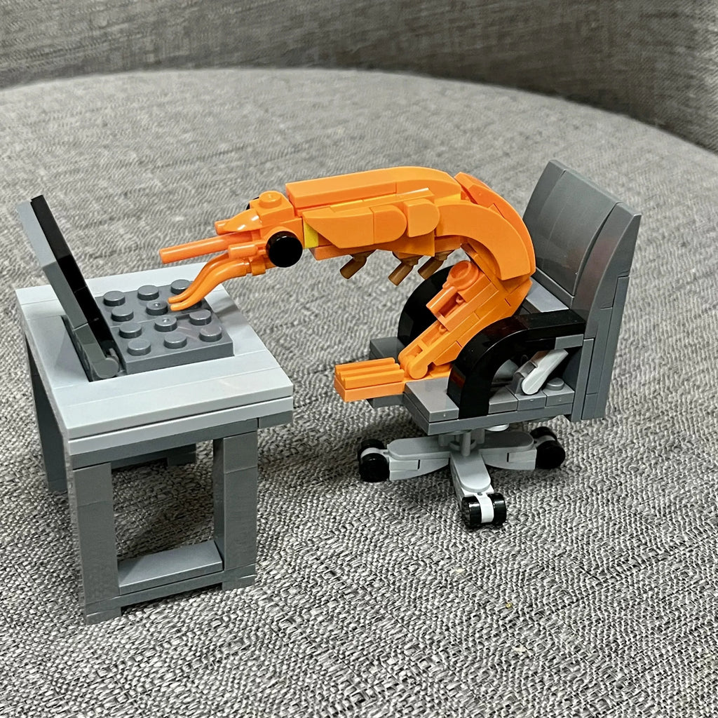 MOC Building Block Shrimp Model Creative Puzzle Assembly