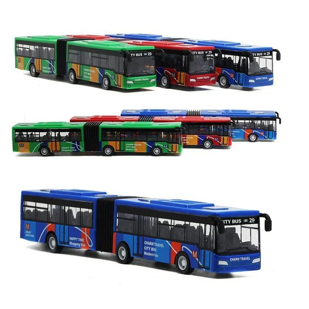 1:64 Alloy City Bus Model Diecast Toy Vehicle