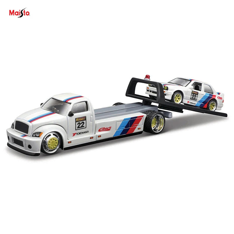 Maisto 1:64 FLATBED 1988 BMW M3 E30 1965 FORD MUSTANG Elite Transport