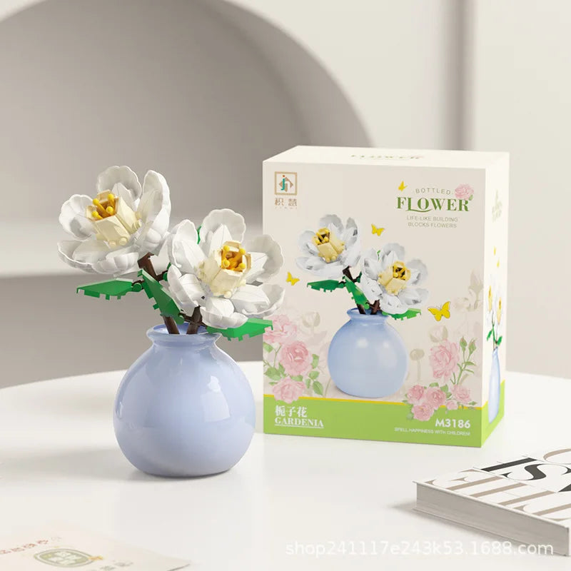 Flower Pot Plant Building Blocks Home Decoration