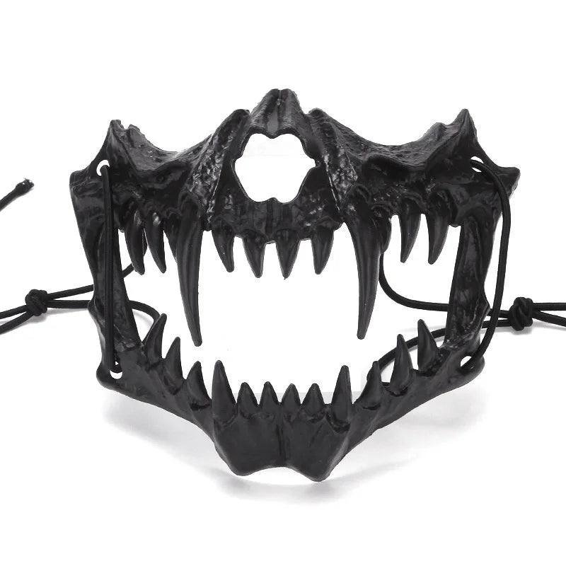 Halloween Mask Half-face Mask Cos Dragon God Fierce Tiger Night Fork Tengu