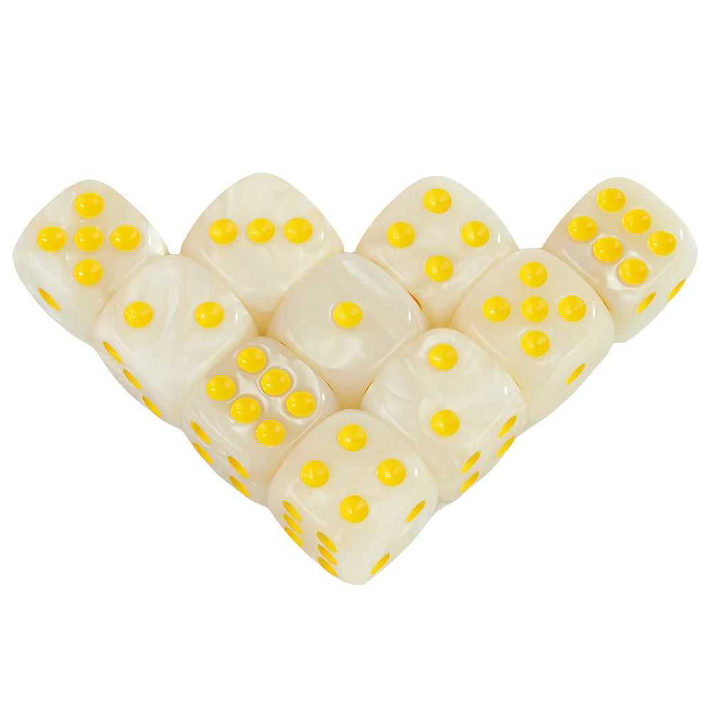 16MM Round Corner Game Dice Set 6-Sided Marble Acrylic Dices Tabletop Game