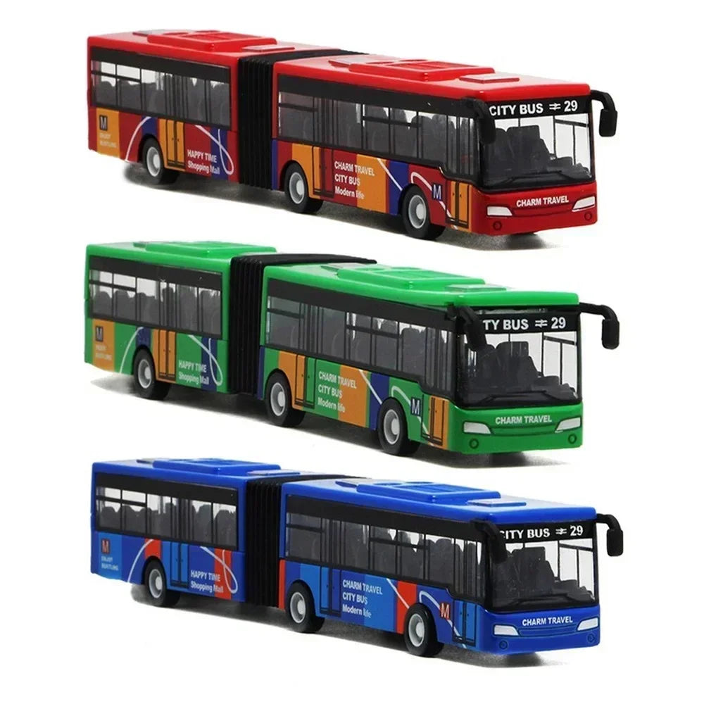 1:64 Alloy City Bus Model Diecast Toy Vehicle