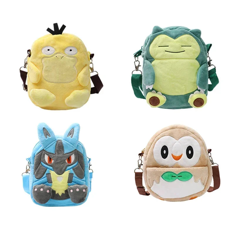 Gengar Mimikyu Snorlax Rowlet Lucario Plush Backpack Pokemon