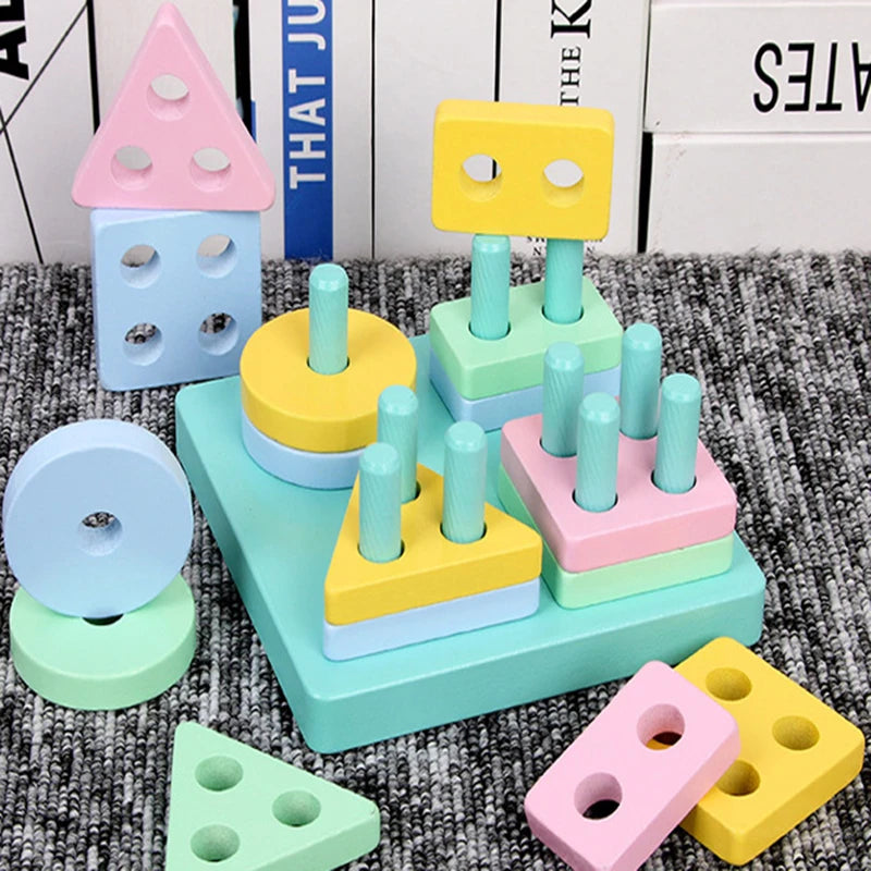Montessori Wooden Building Blocks Color