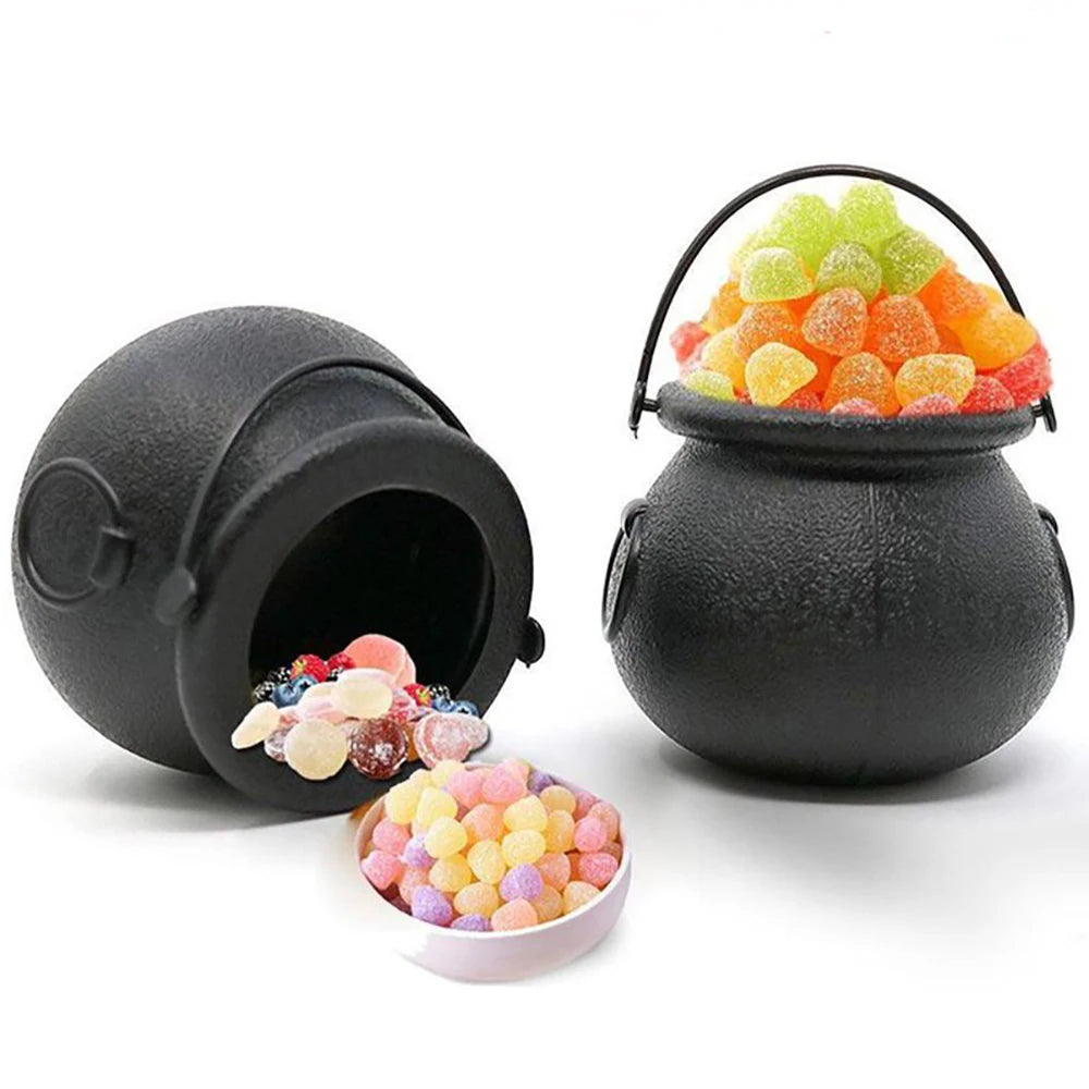Halloween Witch Cauldron Decoration Mini Black Plastic Witches Cauldron Pumpkin