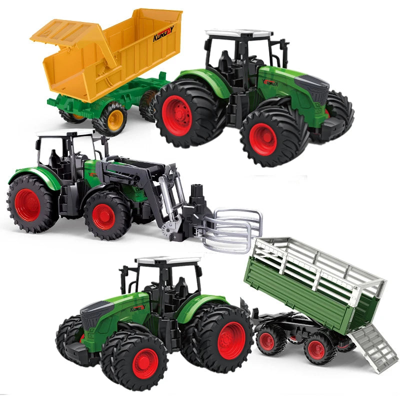 Large Scale Tractor Toys DIY Farmer Car Playset Toy Transport Trailer Engineering