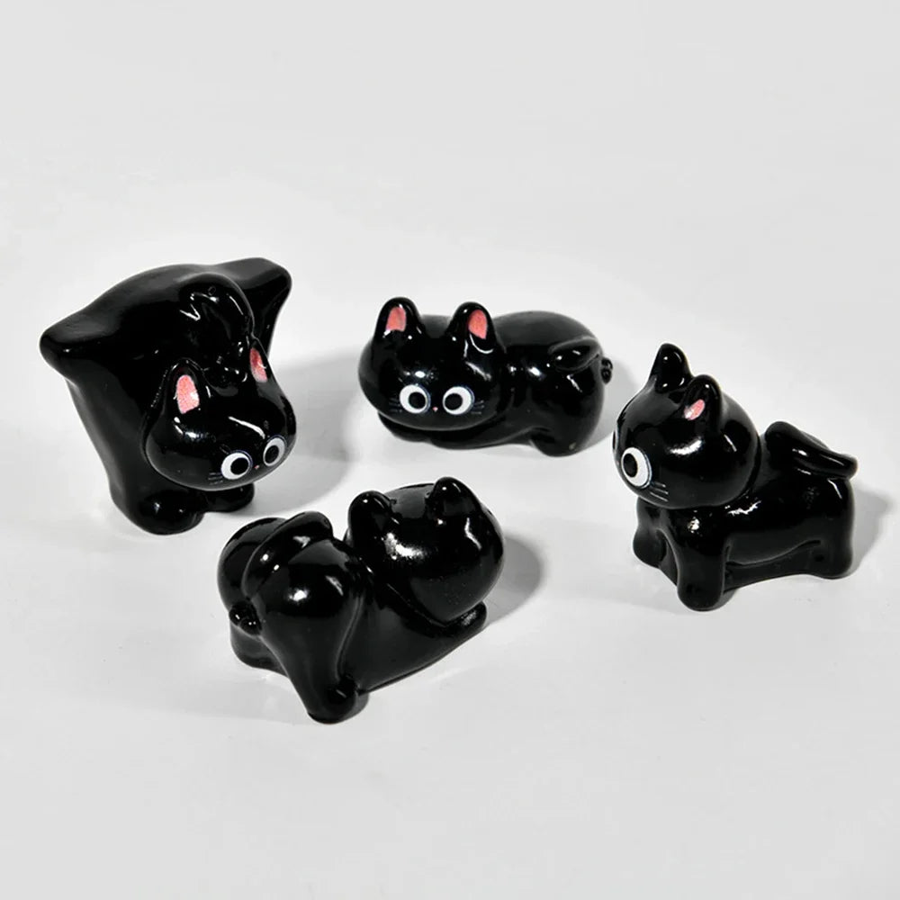 Estatueta de gatos de resina de desenho animado mini gatinho ornamentos