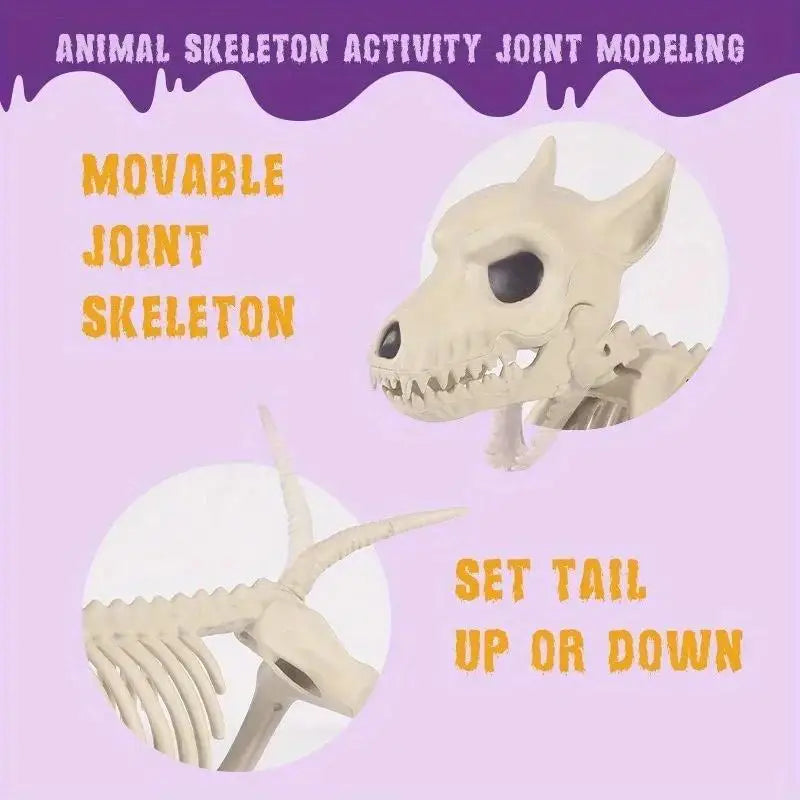 Creative Little Wolf Skeleton Halloween Decoration Animal Bone Prop Indoor