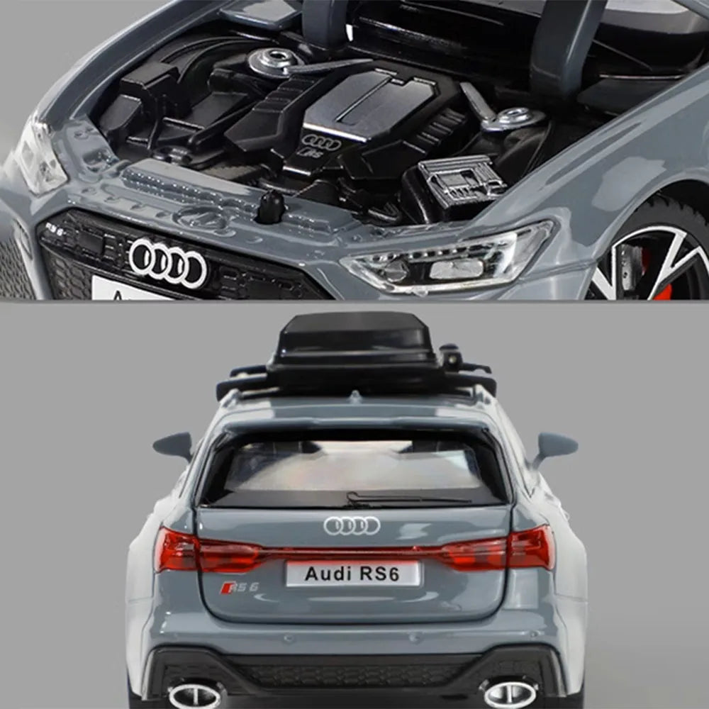 1 32 Audi RS6 Toy Car Model Sound Light Doors Opened Alloy Diecast