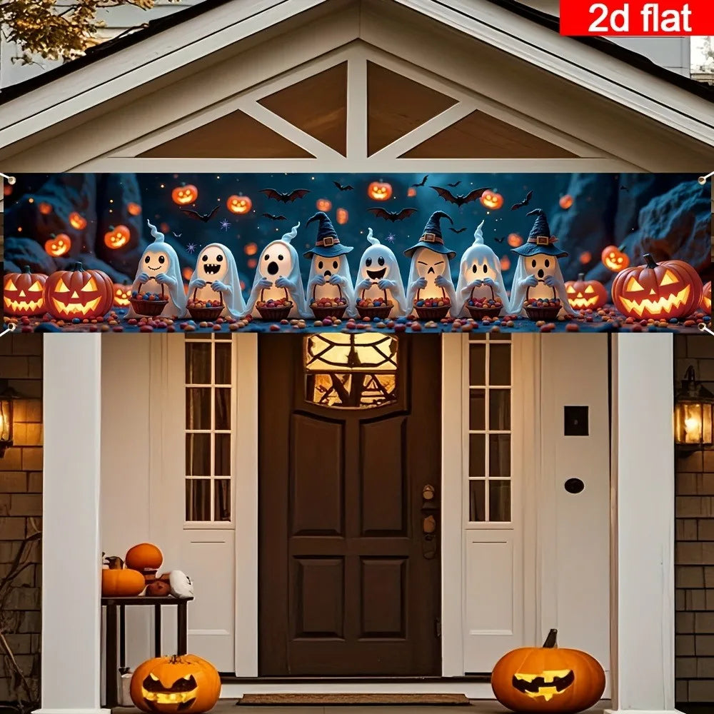 Happy Halloween Fence Banner Yard Decoration