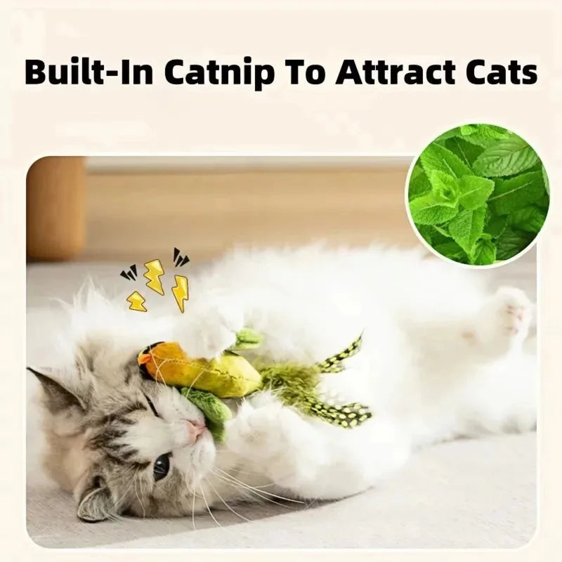 The Pet Cat Toy Emulates Sound Bird Amuse Cat Elastic Rope Relieve Boredom