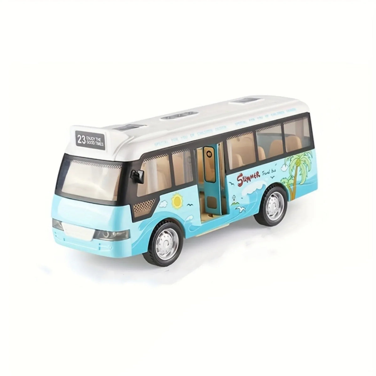 City Bus Toys Cars Die-Cast Plastic Airport Cars Boys Girls Pull Back Play