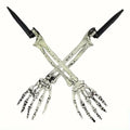 1 6pcs Skeleton Bone Garden Ground Stakes Skull Head Hand Halloween Home Yard