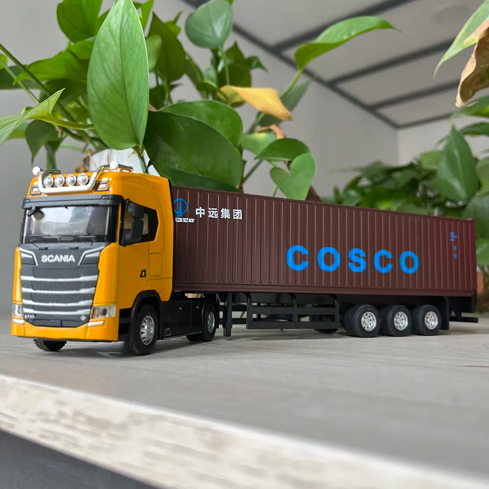 1 50 Simulation Large Truck Toy Car Model Alloy Diecast Transport Container