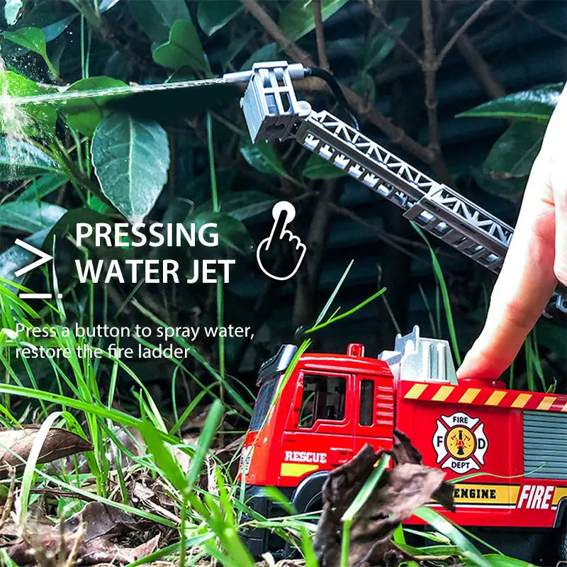 1:50 Alloy Fire Truck Firefighter Simulation Sprinkler Car Diecast Water Spray