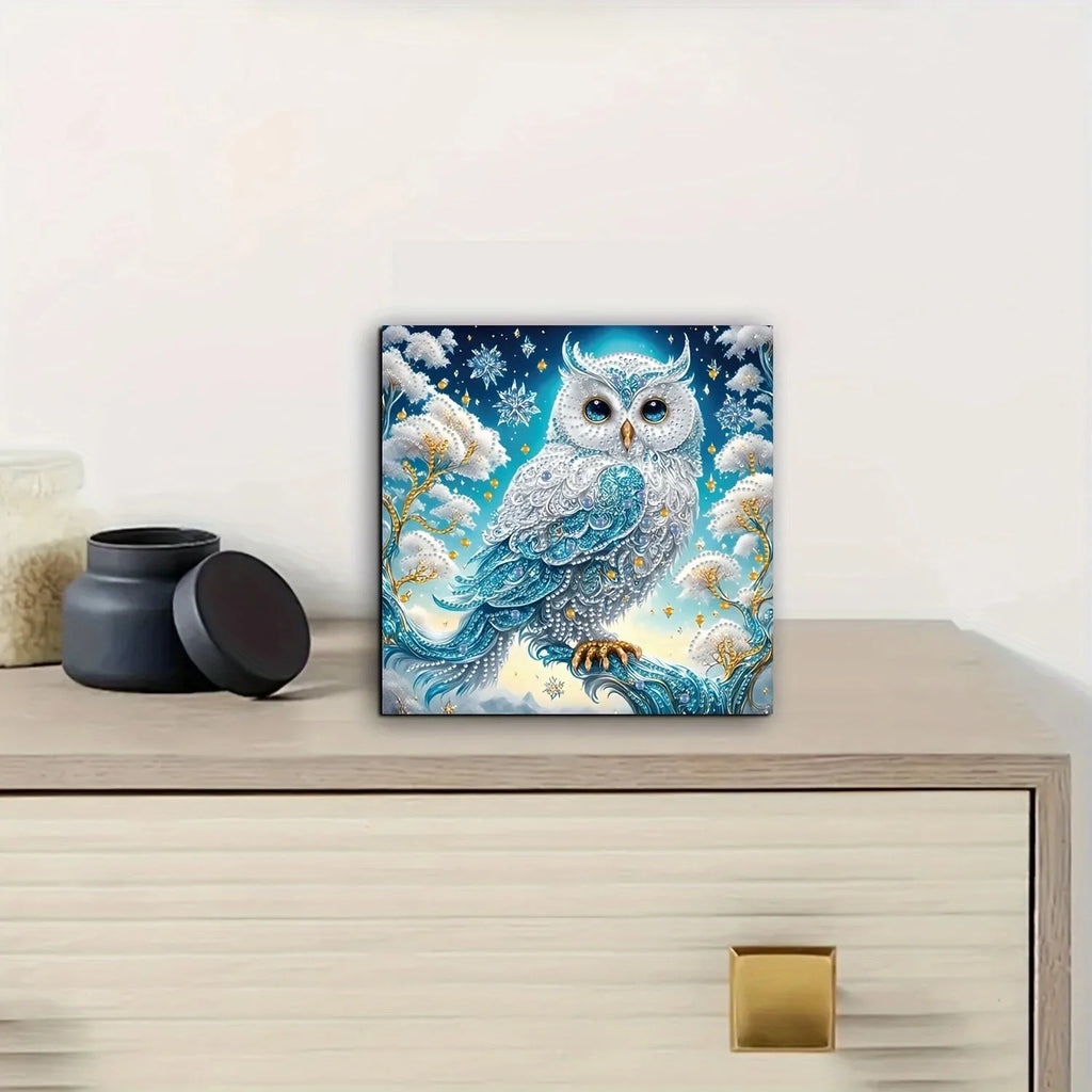 Charming DIY 5D Owl Diamond Painting Set Tree Branches Unique Shaped Crystals