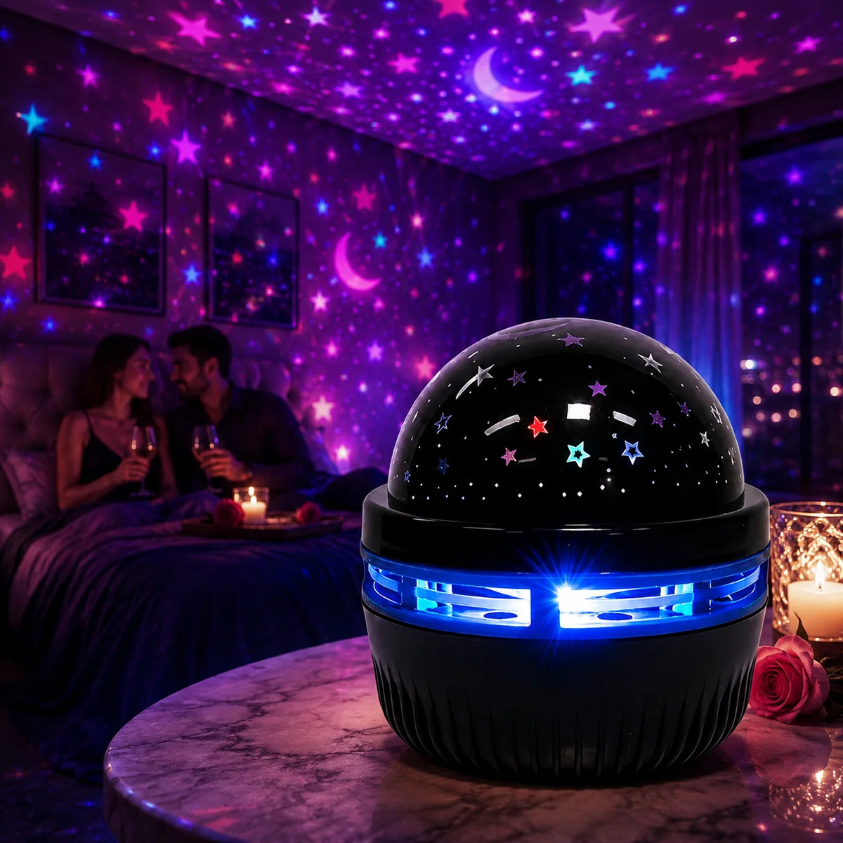 Starry Sky Projector Lamp RGB Galaxy Light Moon Star LED Night Lamp USB