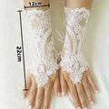 New Women Wedding Fingerless Gloves Lace White Black High Quality Mittens