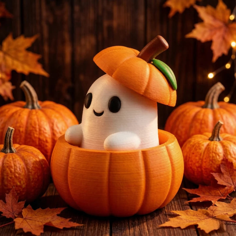 Set Includes Pumpkin Base Ghost Hat Creative 3D
