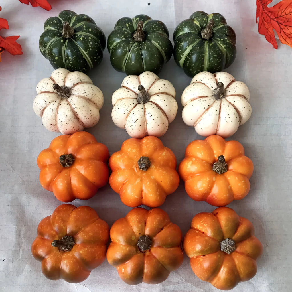 9pcs Autumn Simulation Pumpkin DIY Decoration Harvest Festival Halloween Party