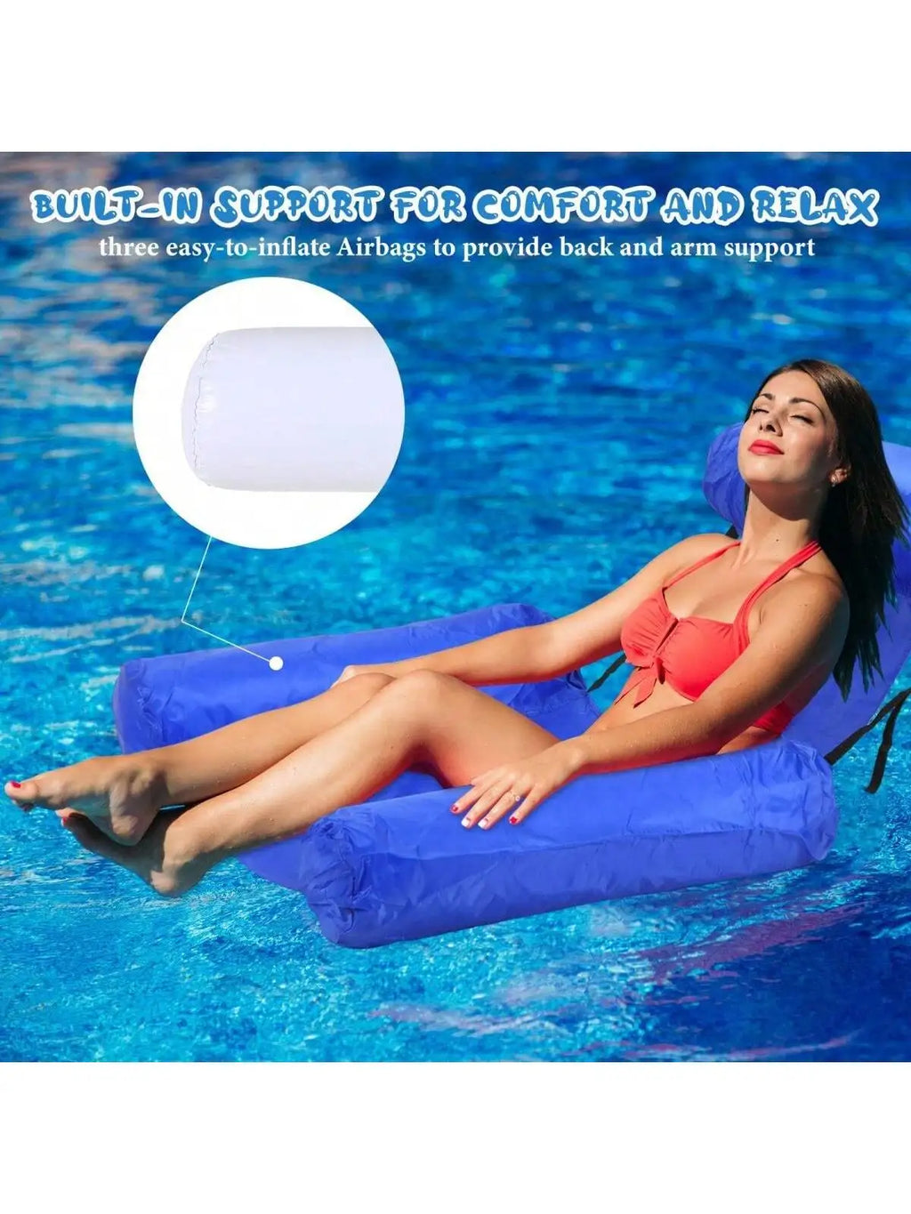 Inflatable Pool Floats Adult Size Water Hammock Floats Swimming Pool Multi
