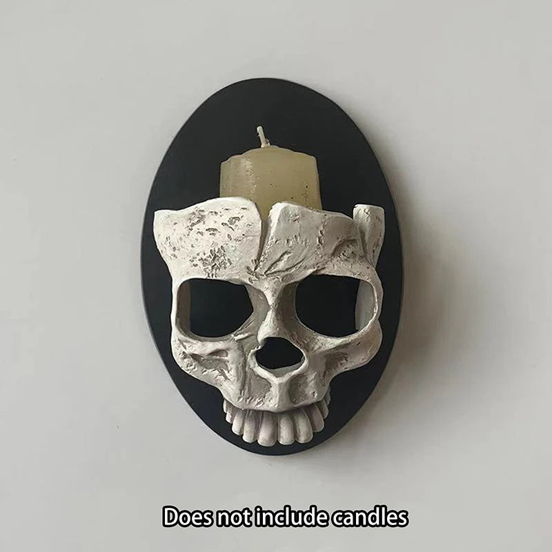 1 Pcs Home Resin Craft Skeleton Candlestick Pendant Gothic Style Wall Decor