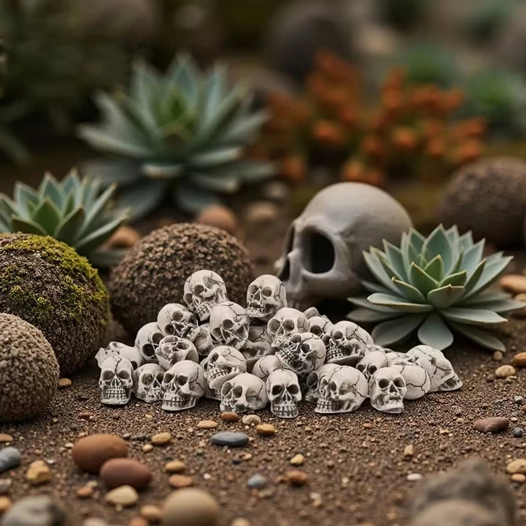 20 PCS Unique Halloween Skull Decoration Flower Pots Mini Skull Decorations