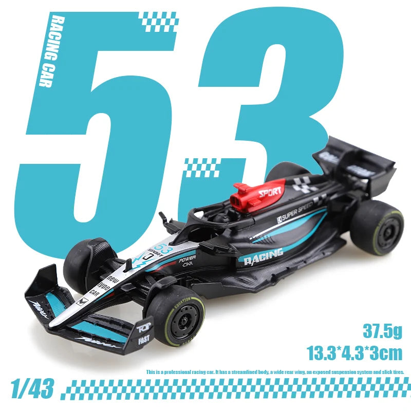 1.43 Alloy Model Racing Car Toy Exquisite Formula Alloy Pullback Racing