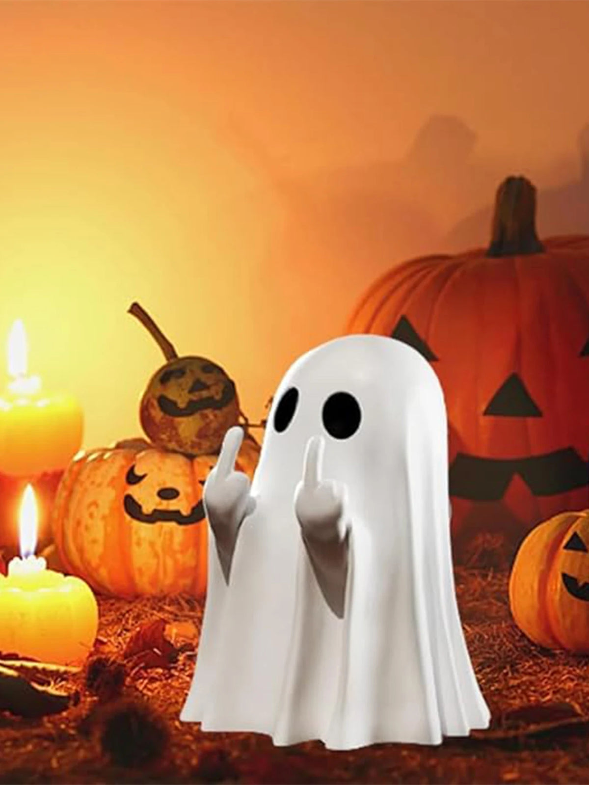 Funny Middle Finger Ghost Statue Terrifying