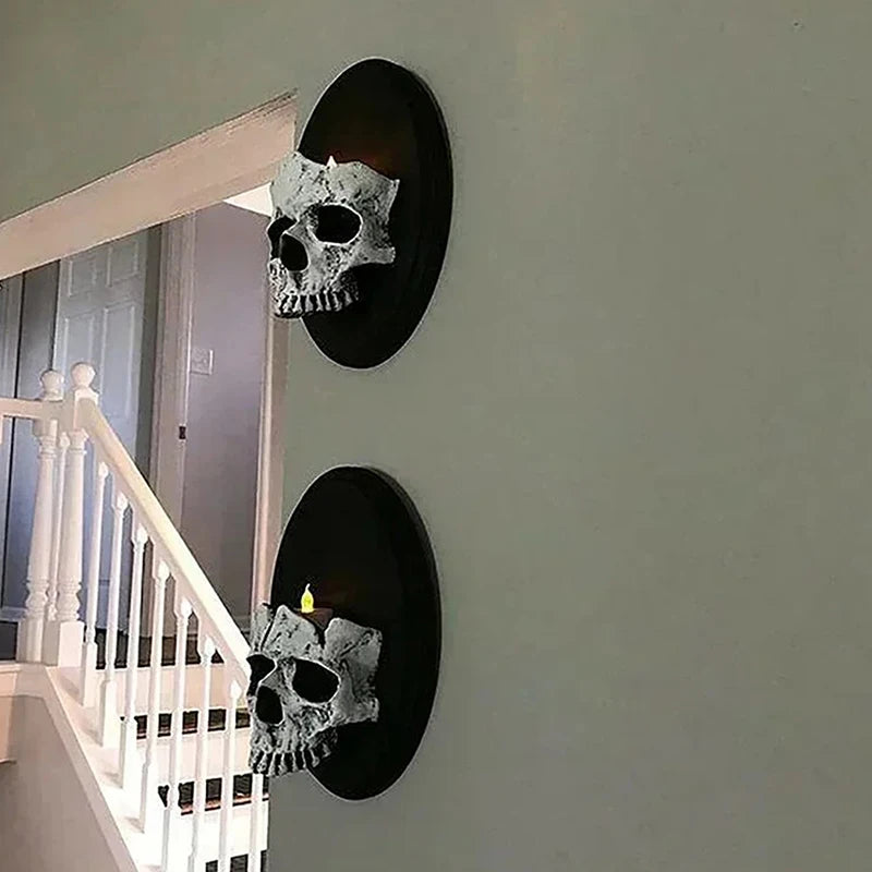 1 Pcs Home Resin Craft Skeleton Candlestick Pendant Gothic Style Wall Decor