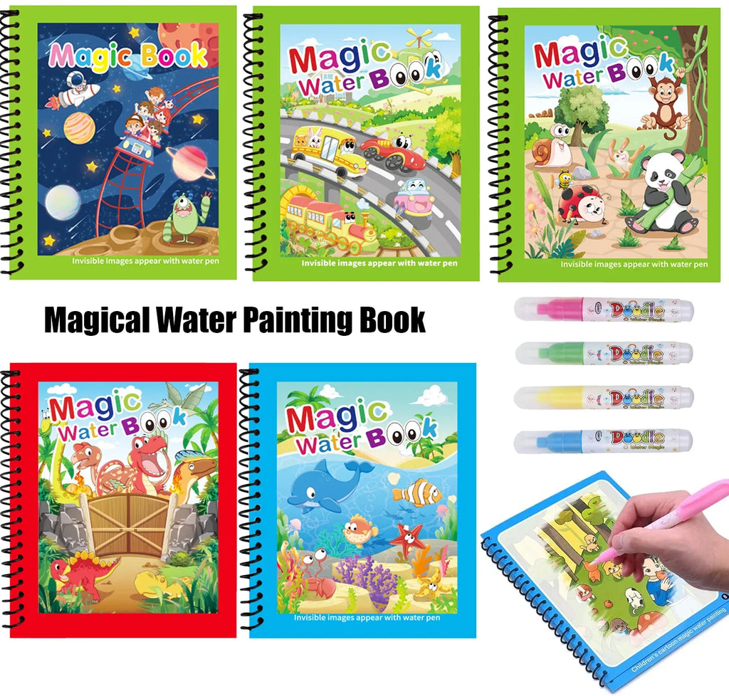 Magic Water Drawing Books Pen Sensory Early Education