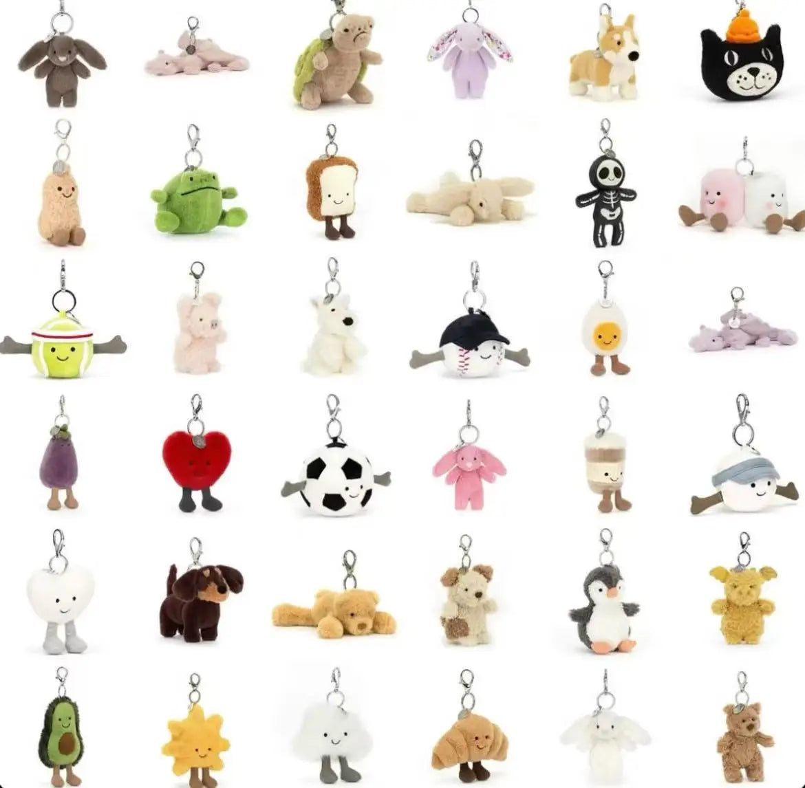 Marshmallow Plush Keychains Grapes Skeleton Pumpkin