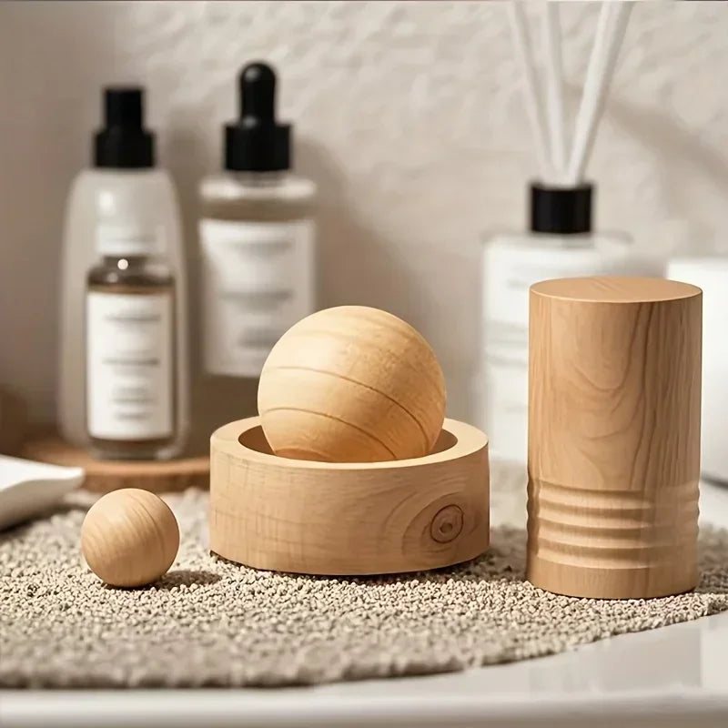 Car Wooden Essential Oil Diffusers Spherical Design Natural Fragrance Bedroom