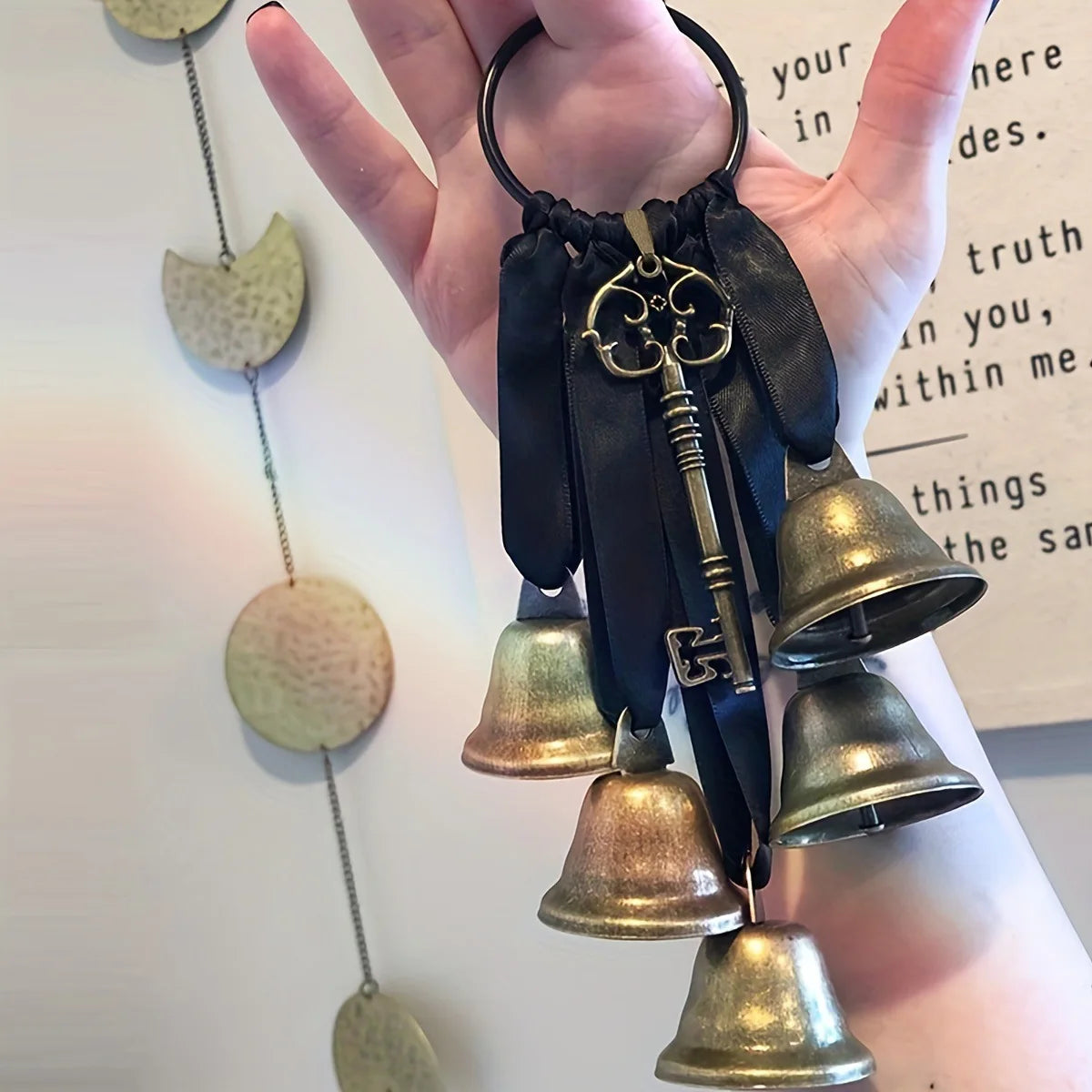 Iron Witch Wind Chimes Decorative Door Handle Bells Home Protection Room