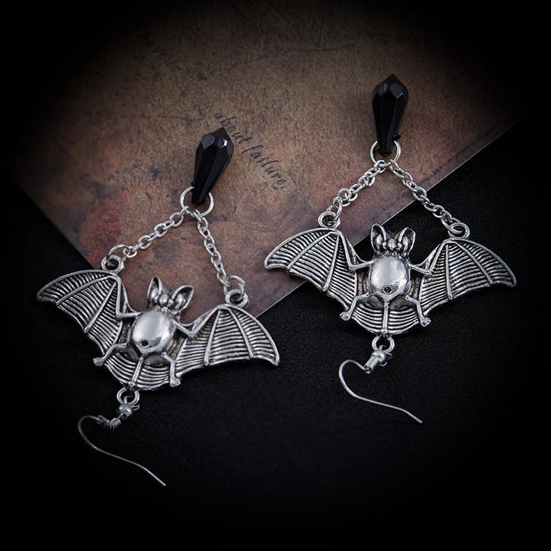 Gothic Vampire Bat Earrings Punk Rock Jewelry