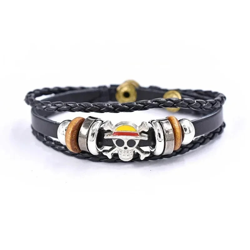 Anime One Piece Bracelet Luffy PU Bracelet Cosplay Accessories Straw Hat