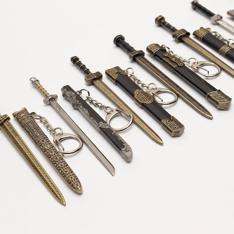 Mini Sword With Sheath Zinc Alloy Tang Hengdao Han Sword Model Keychain