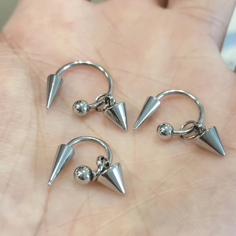 Punk Rivet Earrings Women Korean Fashion Geometric Goth
