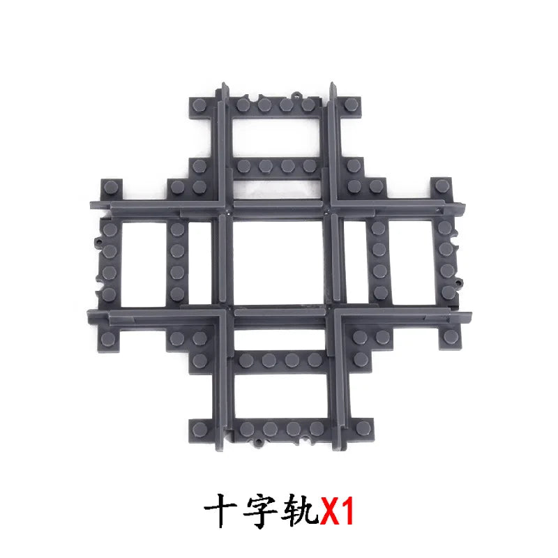 MOC City Train Rail Crossing Flexible Tracks Forked Straight Curved Rails