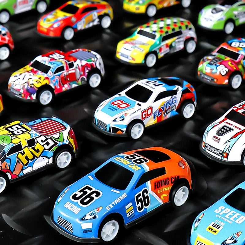 10-48 Pieces Mini Car Set Inertia Pull Back Cars Boys Plastic Vehicle Model