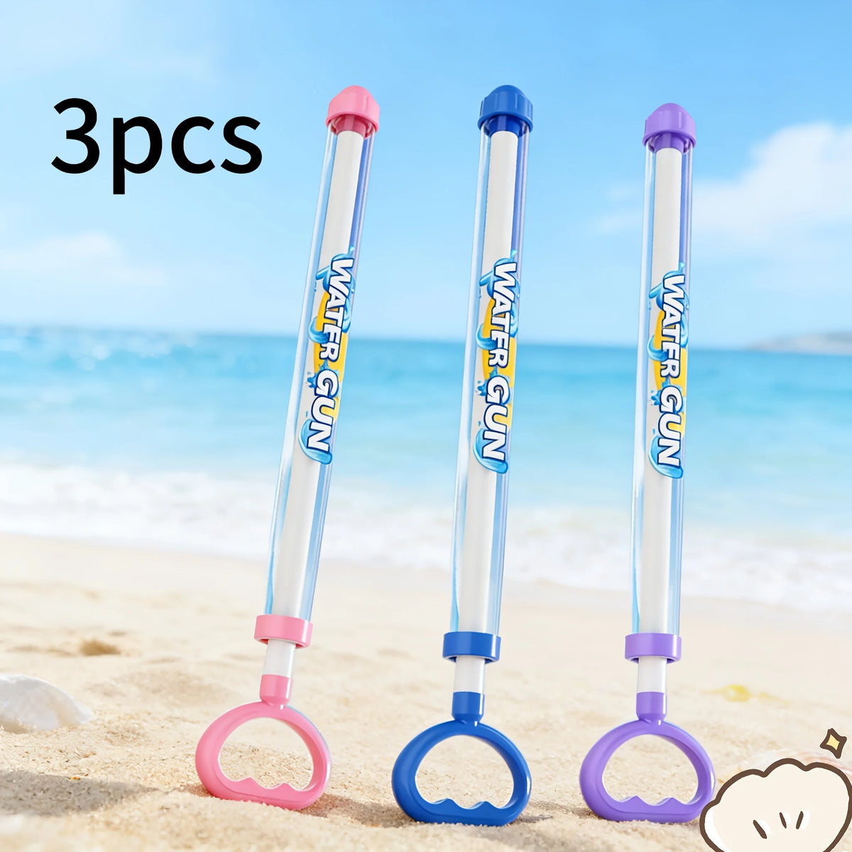 1 3 6pcs Spray Water Pull-Back Water Gun Outdoor Splash Games Pool Lawn