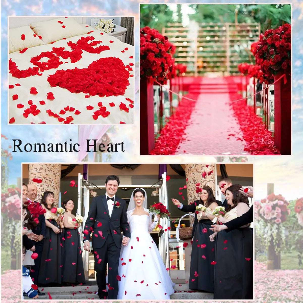 Valentine's Day 200Pcs Romantic Padded Fabric Throwing Petals Love Hearts