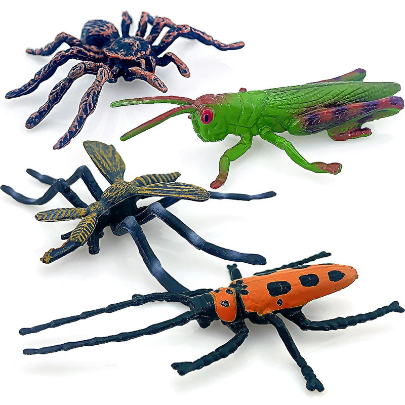 12pcs Wild Insect Animals Model Set Butterfly Scorpion Mantis Cicada Lizard
